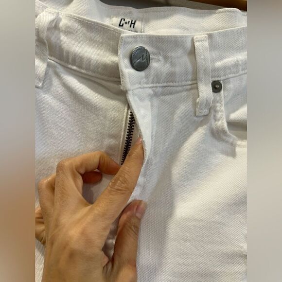 Citizens of Humanity Rocket Crop White Denim Distressed Skinny Jeans - Picture 5 of 14